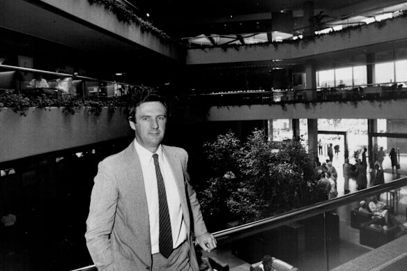 Dysart in the foyer of the Regent Hotel in George Street in 1984. Now the Four Seasons, the building was “radical” when it was opened.