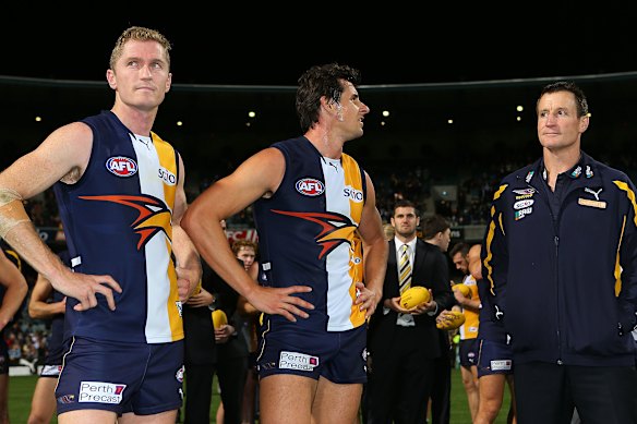 Adam Selwood, Andrew Embley and John Worsforld were key figures in the Eagles’ 2006 premiership.