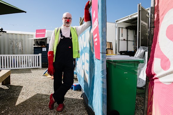 Not scary, funny: Andrew Cory is director of the Brisbane Clown Festival.