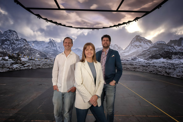 (L-R) Matt Vitins, Caroline Pitcher and Gary Marshall  at Dockland Studios.