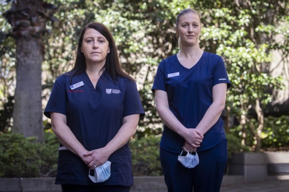 Nurses Michelle Spence (left) and Jacqui Harper.