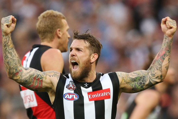 Landmark day: Dane Swan on Anzac Day in 2014.