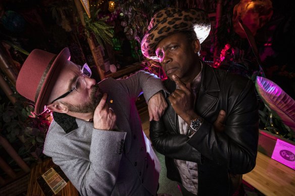 Derek Marr, left, and Stick Mareebo at the LuWOW Bar.