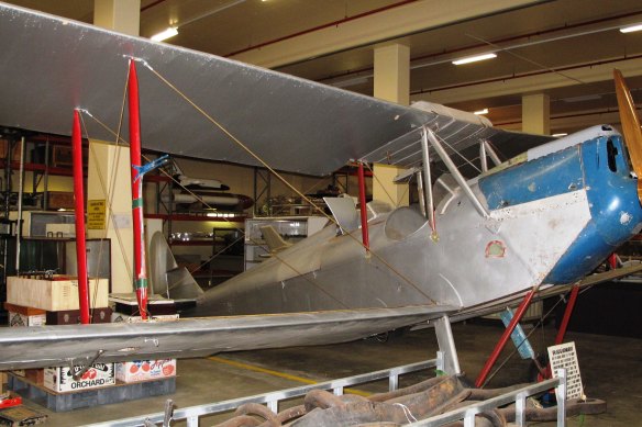 The “Jolly Roger”, a Genairco biplane made by the General Aircraft Company in Mascot in 1930.