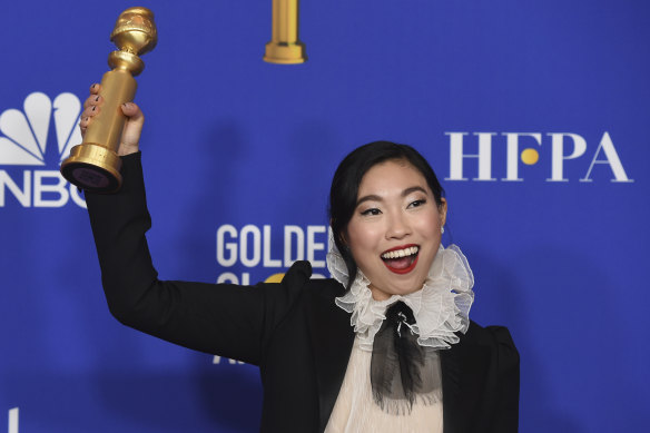 Awkwafina wins the Golden Globe for her work on The Farewell.