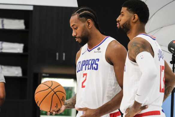 Kawhi Leonard (left) and Paul George will combine at the new-look LA Clippers.