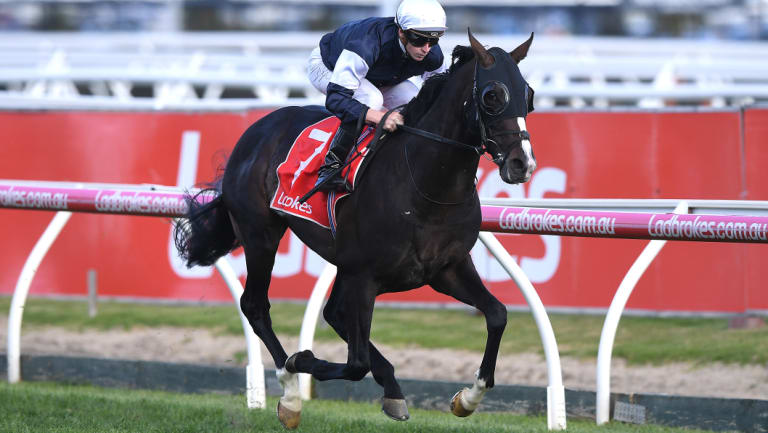 Jockey James McDonald rides Yucatan to victory at Caulfield Racecourse on Saturday.
