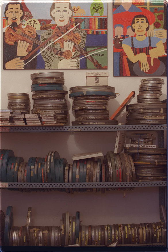 Film canisters piled high at the Cantrills’ Brunswick home in 2000.