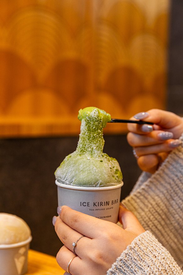 Matcha daifuku mochi ice-cream at Ice Kirin.