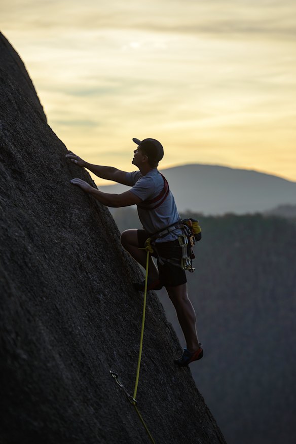 Climbing at Legoland in Namadgi.