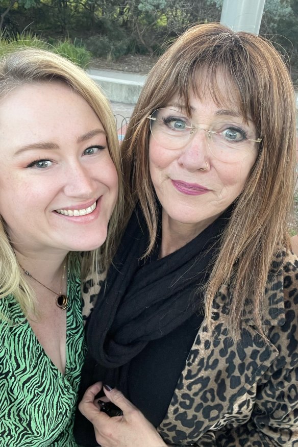 The author with her mother last year.