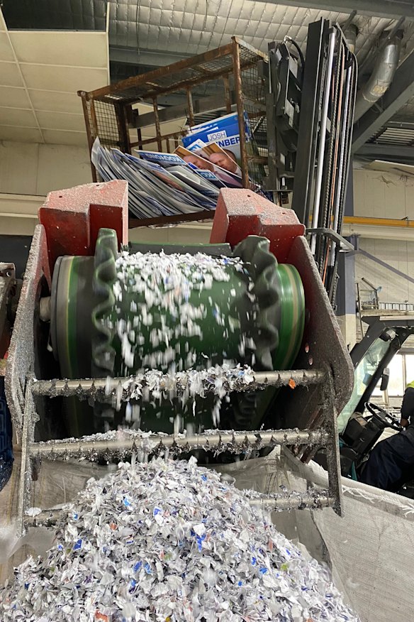 Former treasurer and Kooyong MP Josh Frydenberg’s corflutes are recycled by Corex after the 2022 federal election.