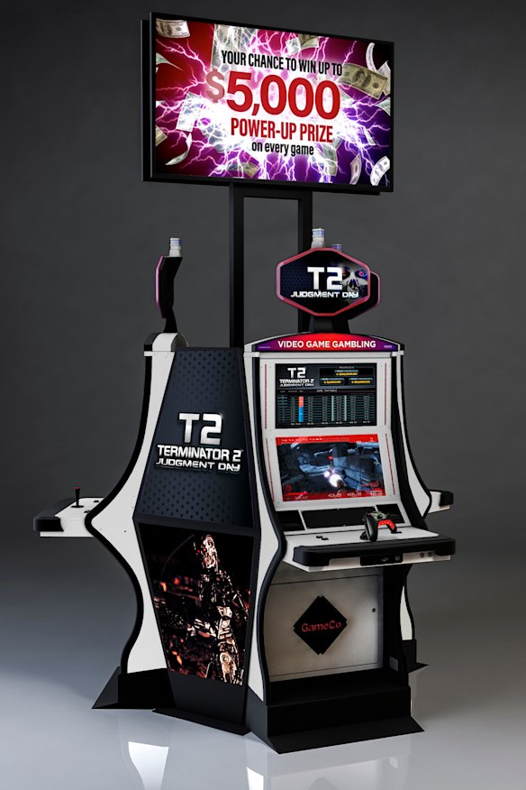 GameCo's new casino game machine, based on the movie <i>Terminator 2</i>, was recently launched at Caesars in Atlantic City.