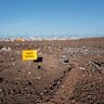 The “deep burial” section of Werribee tip, in Melbourne’s west, where batteries were allegedly dumped.