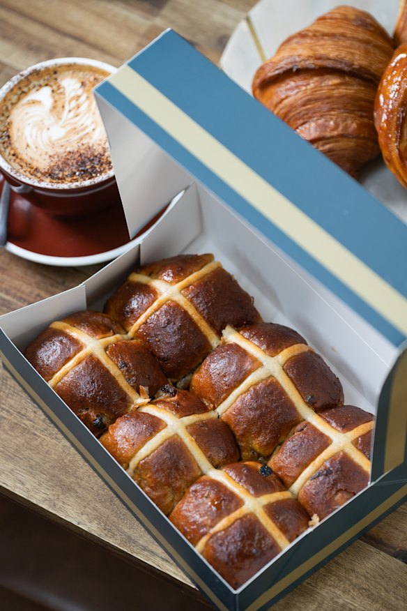Hot cross buns from OCAB are available at both its Yarraville and Moonee Ponds stores. 