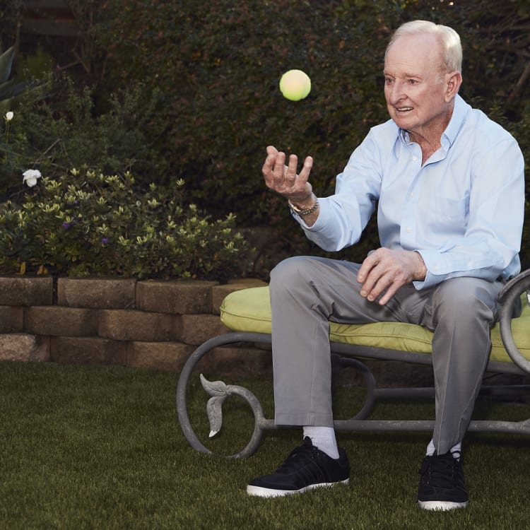 Rod Laver at home in California. Now 80, he has recovered from a crushing stroke: “I couldn’t talk. I couldn’t tell the time. I couldn’t do anything,” he says.