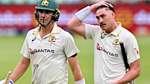 Pat Cummins (left) and Matthew Renshaw.