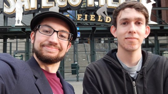 Ben and best friend John in Seattle in 2014, the last time they were physically together.