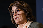 Reserve Bank of Australia Governor Michele Bullock addressing the media following an interest rate decision.