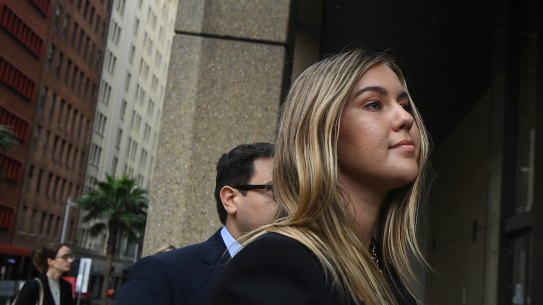 Brittany Higgins outside the Federal Court in November last year.