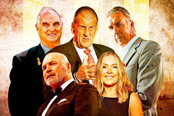 Ian Dicker, Jeff Kennett, Jason Dunstall and Hawks powerbrokers