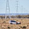 Part of the $2.3 billion EnergyConnect transmission line being built between South Australia and NSW.