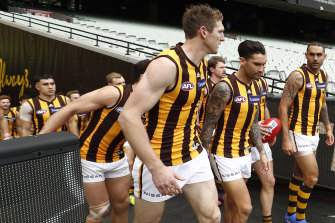 Hawthorn runs out in Shaun Burgoyneâ€™s last game.