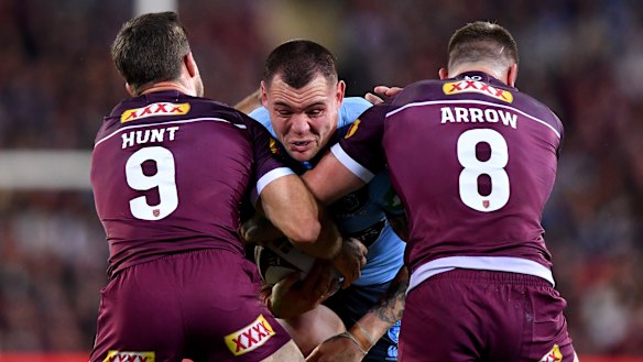 Iron man: David Klemmer was immense for the Blues in the first half.