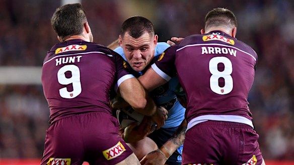Iron man: David Klemmer was immense for the Blues in the first half.