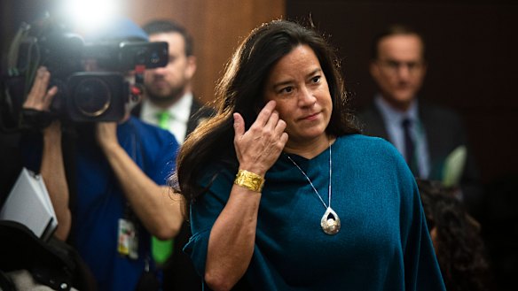 Canada's former attorney-general Jody Wilson-Raybould appears to testify in front of Canada's House of Commons Justice Committee. 