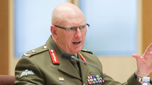 Lieutenant General John Frewen, Commander Defence COVID-19 Task Force, testifies to the Senate.