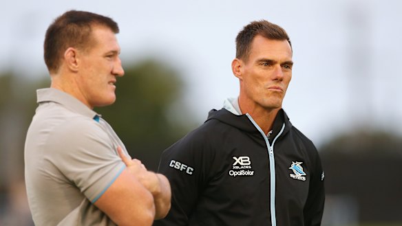 Paul Gallen (left) has retired and coach John Morris has got his work cut out for him.