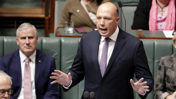 Home Affairs Minister Peter Dutton during question time last month.