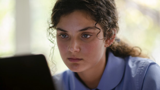 Luca Sardelis as Zoe, the girl at the centre of one of two sexting scandals in The Hunting.