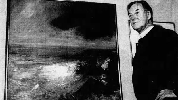 Denys McCullough and the Arthur Boyd painting.
