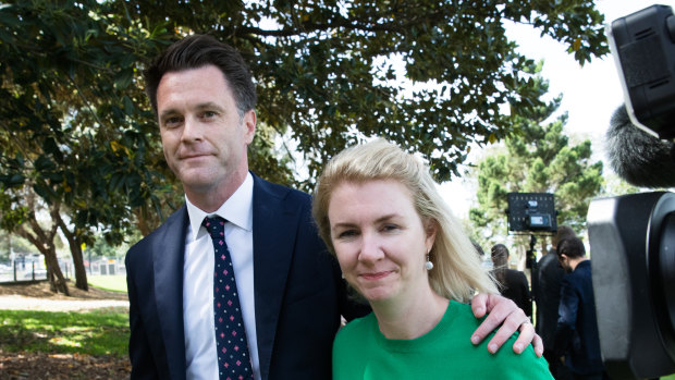 Labor MP Chris Minns with his wife Anna Minns. 
