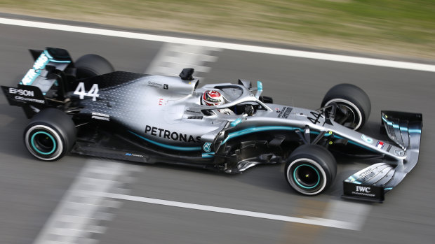 Focused: Lewis Hamilton says he is learning plenty about his Mercedes in testing.