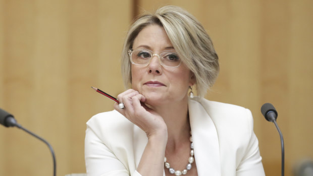 Senator Kristina Keneally, who has led Labor's probe into the Great Barrier Reef Foundation, during an estimates hearing at Parliament House in Canberra in May.