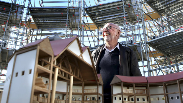 "To actually have someone build what you've theorised is amazing": Tim Fitzpatrick at the Pop-Up Globe at the Entertainment Quarter in Moore Park. 