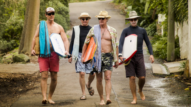 Aaron Jeffrey, Sam Neill, Bryan Brown and Richard E Grant in Palm Beach. 