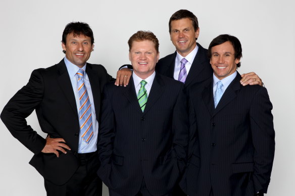 “Fatty” with fellow Footy Show panel members Laurie Daley, Paul Harragon and Matthew Johns.
