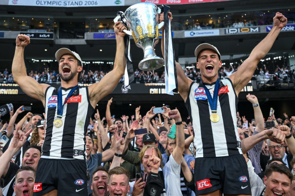 Brotherly spirit: Premiership teammates and brothers Josh Daicos and Nick Daicos.