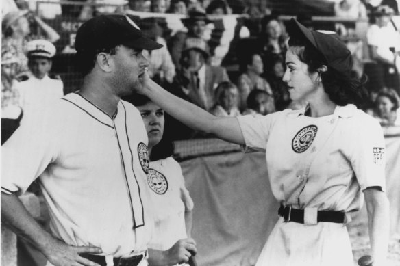 Tom Hanks and Madonna in the film A League Of Their Own.