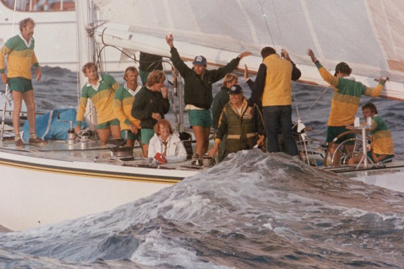 Australia II wrested the America’s Cup from the US in Newport Harbour in 1983. 