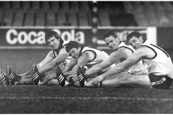 The Daniher brothers in 1990: (from left) Neale, Chris, Anthony and Terry.