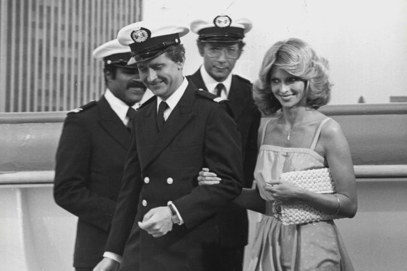 Delvene Delaney, Patrick Ward, Queenie Ashton and Brendon Lunney on The Love Boat in the first of two Australian specials (1982).