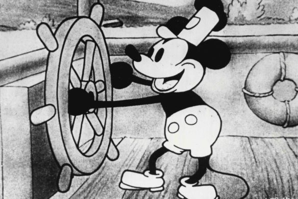 Where it all began: Mickey Mouse in Steamboat Willie.