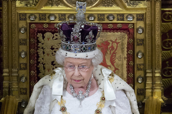 Many Africans want Britain to return prized diamonds that adorn the Imperial State Crown (pictured here worn by Queen Elizabeth II as she delivers the Queen’s Speech in Parliament in 2016).