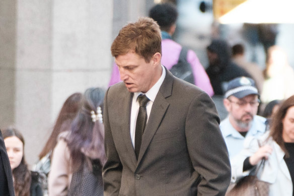 Ex-NRL player Brett Finch arriving at court on Tuesday.