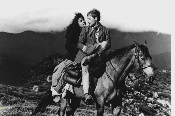Sigrid Thornton and Tom Burlinson in The Man From Snowy River.
